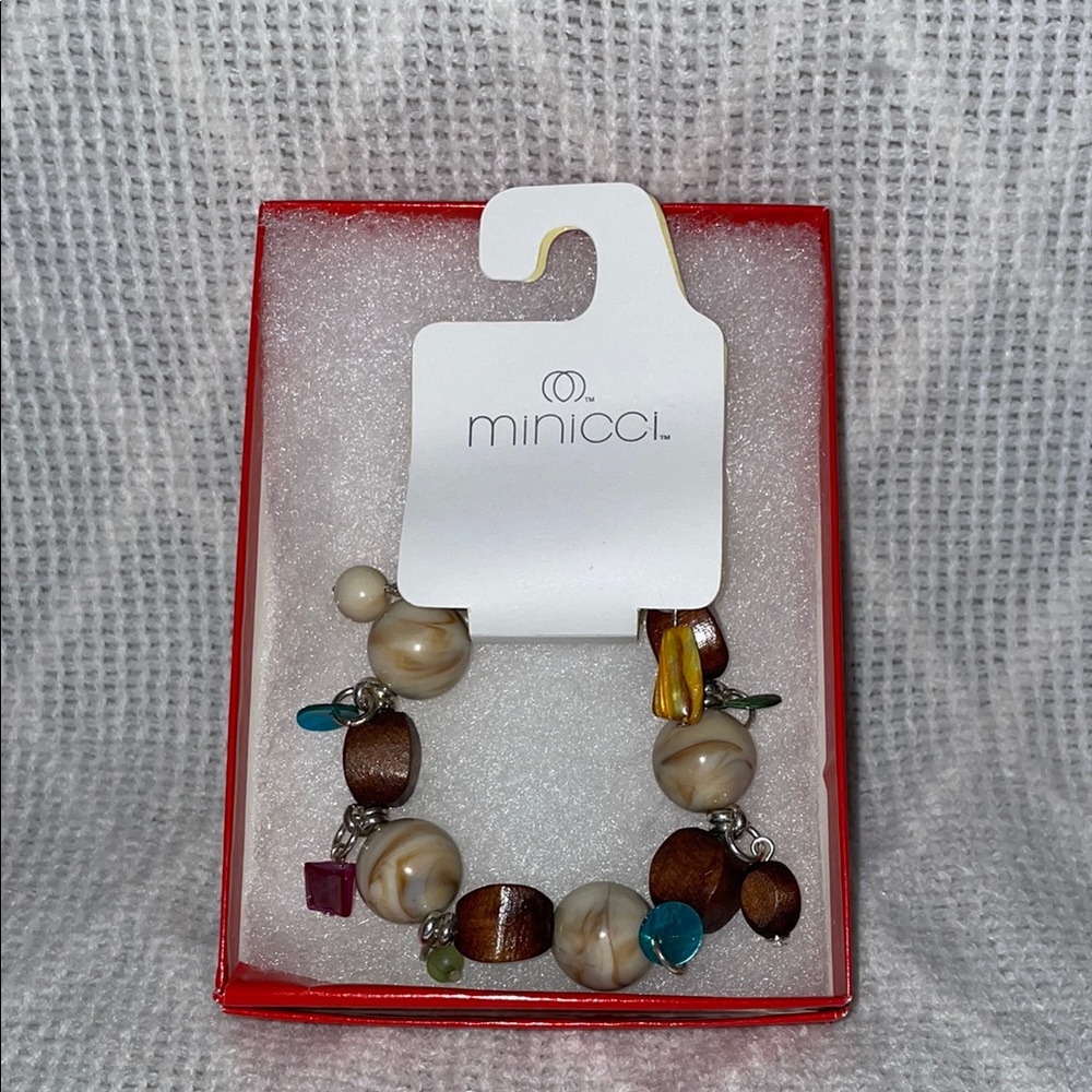 NWT MINICCI Earthy Tones Beaded Bracelet